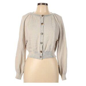 Ann Taylor Button-up Cardigan in Light Khaki